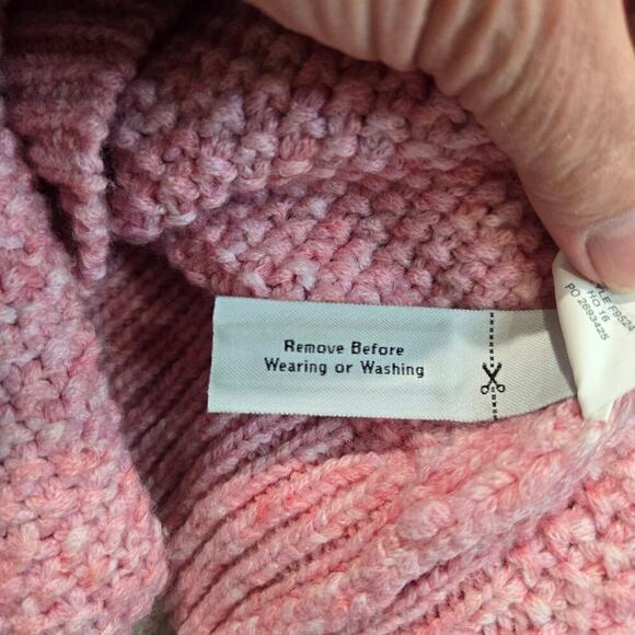 J. Crew Pink Cable Knit Turtleneck Sweater Wool Blend Women's Sz S Oversized - Picture 10 of 10